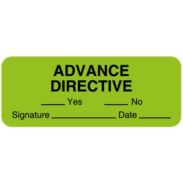 Advance Directive Label, 2-1/4" x 7/8"