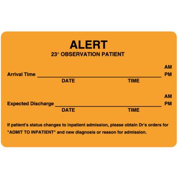 Medical Observation Label, 4" x 2-5/8"