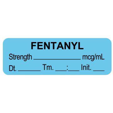 Anesthesia Label, Fentanyl mcg/mL, DTI 1-1/2" x 1/2"