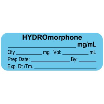 Anesthesia Label, HYDROmorphone mg/mL, " x 3/4"