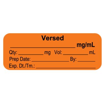 Anesthesia Label, Versed mg/mL, 2" x 3/4"