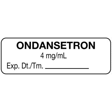 Anesthesia Label, Ondansetron 4 mg/mL, 1-1/2" x 1/2"