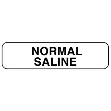 Anesthesia Label, Normal Saline, 1-1/4" x 5/16"