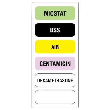 6-label Anesthesia Sheet, 1-1/2" x 1/2"