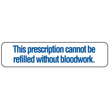 Medication Instruction Label, 1-5/8" x 3/8"