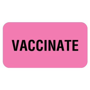 VACCINATE, Communication Label, 1-5/8" x 7/8"