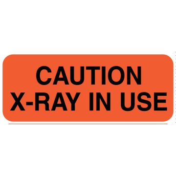 CAUTION X-RAY IN USE, 2-1/4" x 7/8"