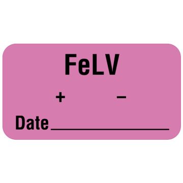 FeLV Label, 1-5/8" x 7/8"