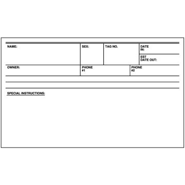 Cage Identification Cards, 5" x 3"