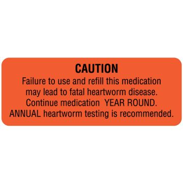 Medication Instruction Label, 3" x 1-1/8"