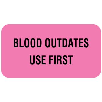 Blood Bank Communication Label, 1-5/8" x 7/8"