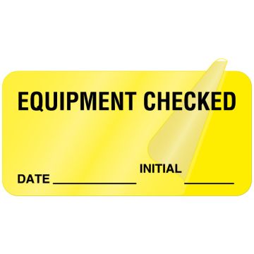 Equipment Checked Label, 2" x 1"