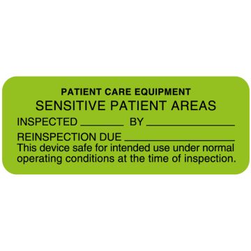 Patient Monitoring Equipment Label, 2-1/4" x 7/8"