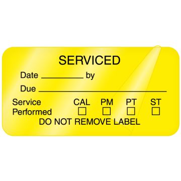 Equipment Service Label, 2" x 1"