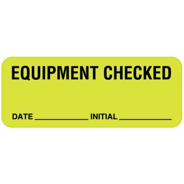 Equipment Checked Label, 2-1/4" x 7/8"