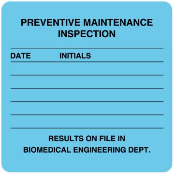 Equipment Repair and Maintenance Label, 2-1/2" x 2-1/2"