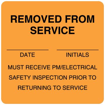 Equipment Repair and Maintenance Label, 2-1/2" x 2-1/2"