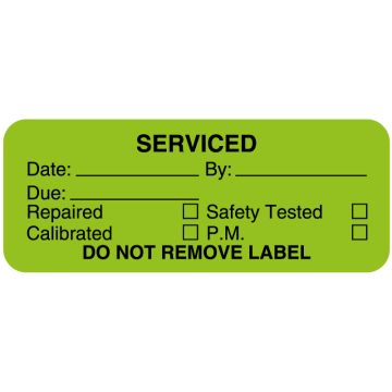 Equipment Service Label, 2-1/4" x 7/8"