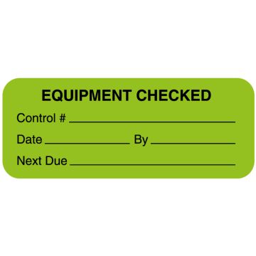 Equipment Service Label, 2-1/4" x 7/8"