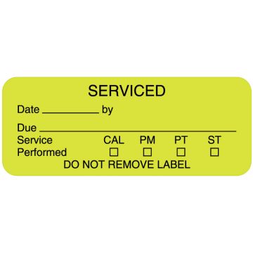 Equipment Service Label, 2-1/4" x 7/8"