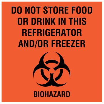 Refrigerator/Freezer Biohazard Label, 4-1/2" x 4-1/2"