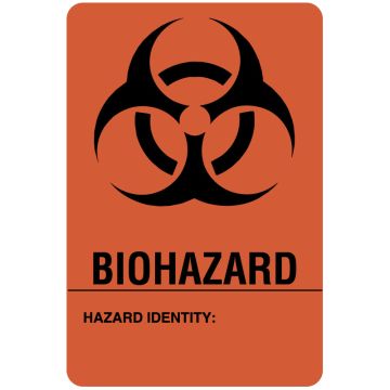 Biohazard Warning Label, 3" x 2"