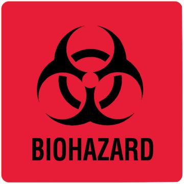 Biohazard Warning Label, 8" x 10"