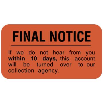 Final Billing Label, 1-5/8" x 7/8"