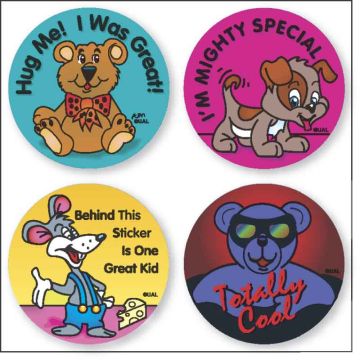 ASSORTED, Kids' Sticker, 1-1/4" x 1-1/4"