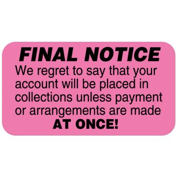 Final Notice Label, 1-5/8" x 7/8"