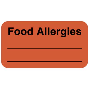 Allergy Labels, 1-5/8" x 7/8"