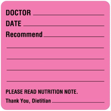 Doctor Nutrition Recommendation Labels, 5-1/4" x 2-5/8"