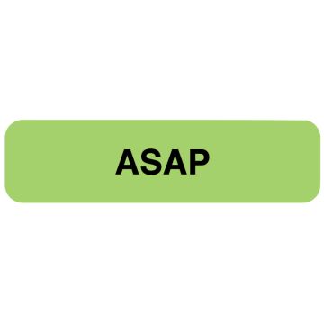 ASAP Label, 1-1/4" x 5/16"