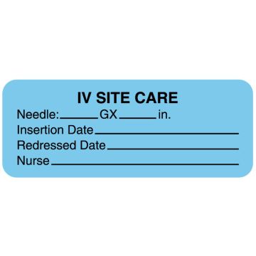 I.V. Site Care Labels, 2-1/4" x 7/8"