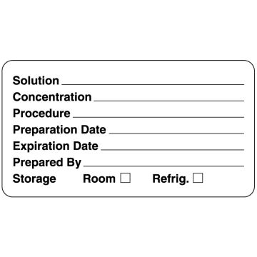 Laboratory Reagent Label, 3" x 1-5/8"