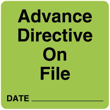 Advanced Directive Label, 2-1/2" x 2-1/2"