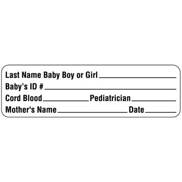 Cord Blood Label, 3" x 7/8"