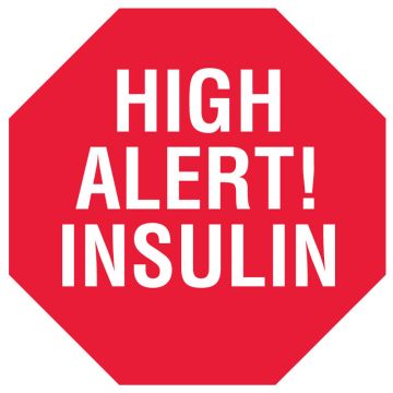 INSULIN, Alert Label, 1-1/2" x 1/2"