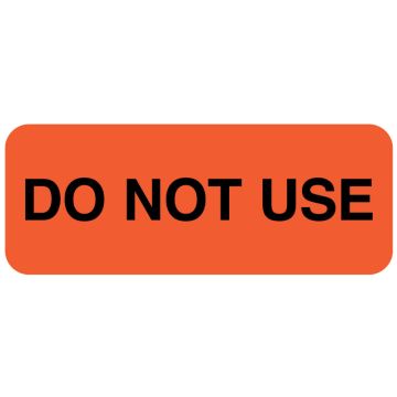 DO NOT USE, Quality Control Label,  2-1/4" x 7/8"