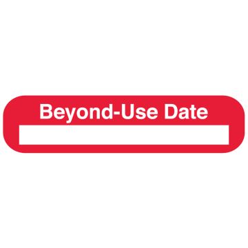 BEYOND USE, Medication Instruction Label, 1-5/8" x 3/8"