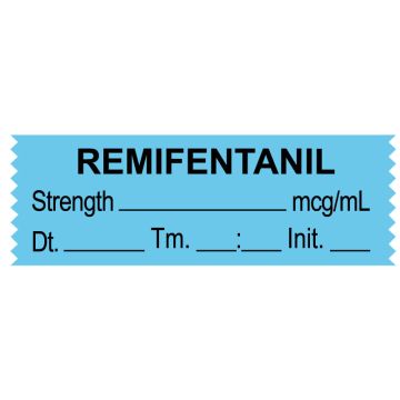 Anesthesia Tape, Remifentanil mcg/mL, Date Time Initial, 1-1/2" x 1/2"