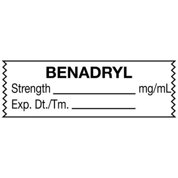 Anesthesia Tape, Benadryl mg/mL, 1-1/2" x 1/2"