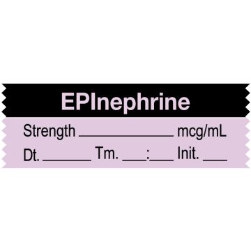 Anesthesia Tape, Epinephrine  mcg/mL, Date Time Initial, 1-1/2" x 1/2"