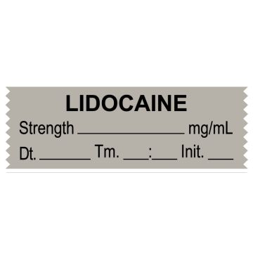 Anesthesia Tape, Lidocaine mg/mL, Date Time Initial, 1-1/2" x 1/2"