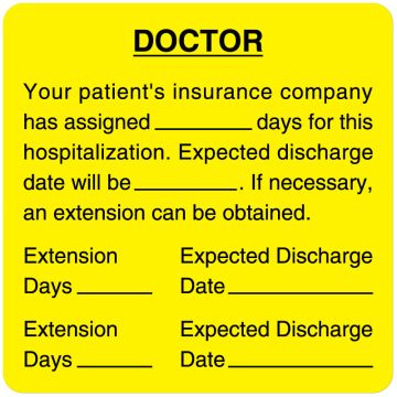 Length of Stay Label, 2-1/2" x 2-1/2"