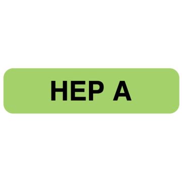 Vaccine Label, Hepatitis A, 1-1/4" x 5/16"