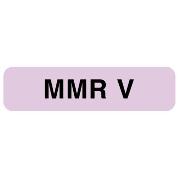 Vaccine Label, MMR V, 1-1/4" x 5/16"