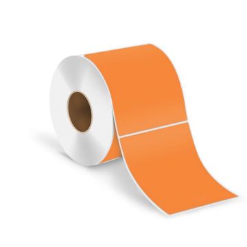 Direct Thermal Labels, Orange 4" x 6"