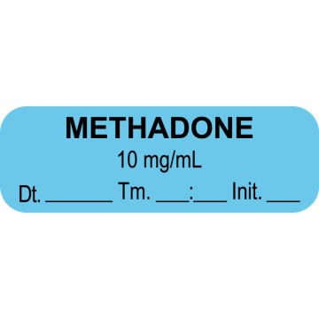 Anesthesia Label, Methadone 10 mg/mL DTI 1-1/2" x 1/2"