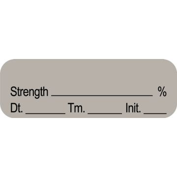 Anesthesia Label ______ % Date Time Initial, 1-1/2" x 1/2"